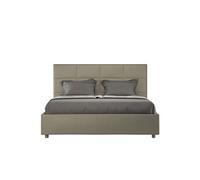 Lit rembourrée coffre 160x200 similicuir cappuccino Mika -