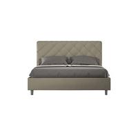 Lit rembourrée coffre 160x200 similicuir cappuccino Priya -