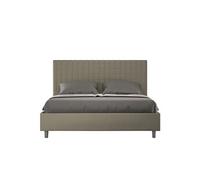 Lit rembourrée coffre 160x200 similicuir cappuccino Sunny -