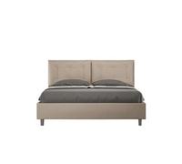 Lit rembourrée coffre 160x200 similicuir taupe Annalisa -