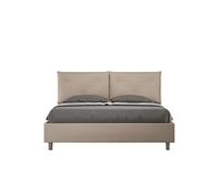 Lit rembourrée coffre 160x200 similicuir taupe Appia -