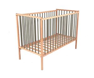 Lit Remi, 60cm x 120cm Taille, Bicolore Gris et Naturel