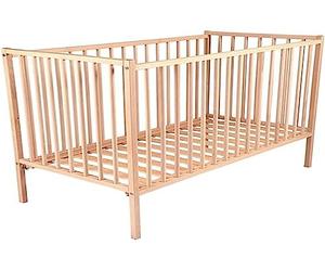 Lit Remi, 60cm x 120cm Taille, Bois Naturel Brut