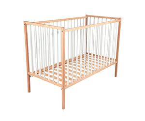 Lit Remi, 70cm x 140cm Taille, Bicolore Blanc et Naturel