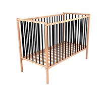 Lit Remi, 70cm x 140cm Taille, Bicolore Noir et Naturel