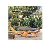 Bois Courbé Massif Lit Repos et Auvent 100x190x134 cm Anthracite Jardin vidaXL