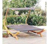 Lit repos et auvent 165x203x138cm Bois courbé massif Anthracite Anthracite G