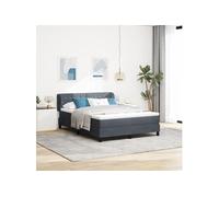 Lit ressort avec matelas gris foncé 140x190 cm en velours 3340329