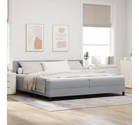 Lit ressort vidaXL avec matelas Gris clair 200x200 cm Tissu, Tête de lit design blocs de diamant Gris clair 200 cm Tissu
