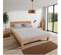 Lit RIVA 160x200 cm avec sommier / Chêne massif huilé
