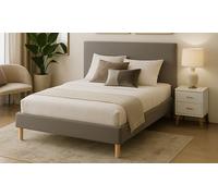 Lit Rome en simili cuir : Blanc / 200 x 200 cm / Sans matelas