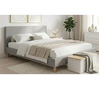 Lit Rome en tissu : Gris clair / 90 x 190 cm / Sans matelas