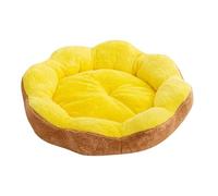 Lit rond apaisant pour chien de petite taille - 40,6 cm - Lit rond apaisant pour chat d'intérieur - Motif floral mignon - Avec housse amovible lavable et fond antidérapant