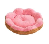 Lit rond apaisant pour chien de petite taille - 40,6 cm - Lit rond apaisant pour chat d'intérieur - Motif floral mignon - Avec housse amovible lavable et fond antidérapant