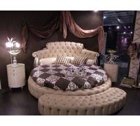 Lit Rond Design Lits Cuir Double Luxe Hôtel Cadre Chambre à Dormir