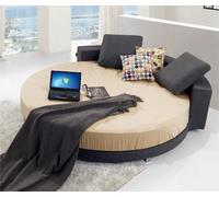 Lit rond en cuir 200x200 Luxe Coussin Lits ronds Tissu Hôtel Meubles Nouveau
