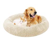 Lit Rond en Forme de Beignet pour Chien, Panier pour Chien, Lit d'animal Familier Canapé, Grand lit Taille Lavable, Coussin Apaisant Chien, Coussin Anti Stress pour Chien Moyen Grand Taille(Ø80cm)
