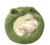 Lit Rond en Forme de Grenouille pour Animaux de Compagnie en Trois Dimensions, idéal pour Toutes Les Saisons, Une Maison en Peluche Chaude adaptée aux Chatons et aux Chiots(B#,M)
