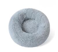 Lit rond moelleux pour animal de compagnie - Lit doux et apaisant en forme de beignet - Coussin chaud en fourrure PP - Auto-chauffant et confortable - Pour utilisation en intérieur (#1, diamètre : 40