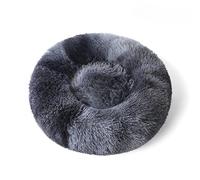 Lit rond moelleux pour animal de compagnie - Lit doux et apaisant en forme de beignet - Coussin chaud en fourrure PP - Auto-chauffant et confortable - Pour utilisation en intérieur (#26, diamètre : 80