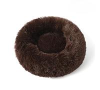 Lit rond moelleux pour animal de compagnie - Lit doux et apaisant en forme de beignet - Coussin chaud en fourrure PP - Auto-chauffant et confortable - Pour utilisation en intérieur et en hiver (#8