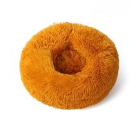 Lit rond moelleux pour animal de compagnie - Lit doux et apaisant en forme de beignet - Coussin chaud en fourrure PP - Auto-chauffant - Pour utilisation en intérieur et en hiver (#15, diamètre : 100