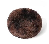 Lit rond moelleux pour animal de compagnie - Lit doux et apaisant en forme de beignet - Coussin chaud en fourrure PP - Auto-chauffant et confortable - Pour utilisation en intérieur (#20, diamètre : 50