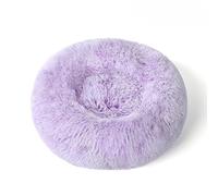 Lit rond moelleux pour animal de compagnie - Lit doux et apaisant en forme de beignet - Coussin chaud en fourrure PP - Auto-chauffant - Confortable - Pour utilisation en intérieur (#35, diamètre : 80