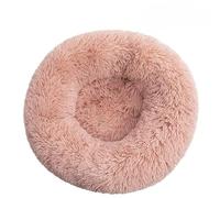 Lit rond moelleux pour animal de compagnie - Lit doux et apaisant en forme de beignet - Coussin chaud en fourrure PP - Auto-chauffant et confortable - Pour utilisation en intérieur (#3, diamètre : 90