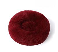 Lit rond moelleux pour animal de compagnie - Lit doux et apaisant en forme de beignet - Coussin chaud en fourrure PP - Auto-chauffant et confortable - Pour utilisation en intérieur (#12, diamètre : 80