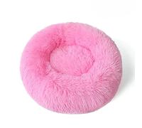 Lit rond moelleux pour animal de compagnie - Lit doux et apaisant en forme de beignet - Coussin chaud en fourrure PP - Auto-chauffant et confortable - Pour utilisation en intérieur (#10, diamètre : 90