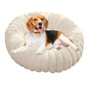 Lit rond pour animal de compagnie - Coussin de nidification en peluche douce, lavable pour chien et chat, tapis de couchage d'intérieur confortable, chaise longue apaisante anti-stress, soutien