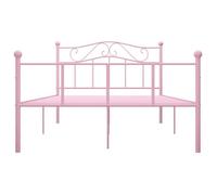 Lit Rose - LEMON - Cadre de lit - sommier à lattes, sans matelas, rose métal 140x200 cm FR262