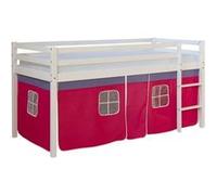 Lit rose mi-haut 90x200 cm sommier matelas