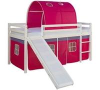 Lit rose mi-haut avec matelas 90x200 cm tunnel