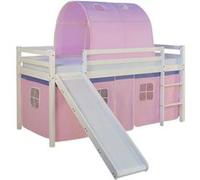 Lit rose mi-haut avec matelas 90x200 cm tunnel