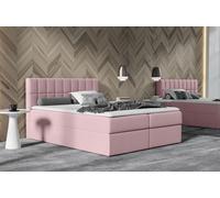 Lit Rose Tissu Boxspring Lit Textile Design Double Hôtel Moderne avec Coffre de Lit