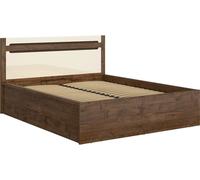 Lit Ruso 140x200 avec coffre de rangement et sommier à lattes en chêne avril