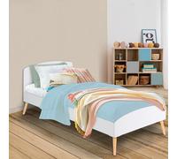 Lit Scandinave Enfant 90 X 190 Cm Soren Bois Et Blanc Blanc