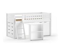Lit Scott Bureau 2 Commodes Blanc Blanc G