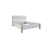 Lit 2 places Pegane Lit SELENA chene brossé / Blanc -Dim: 140x190 cm - -