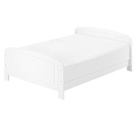 Erst-Holz Lit en bois blanc pour personnes âgées, extra haut, 160 x 200 cm, accessoires au choix, V-60.44W-16, sommier à roulettes et matelas avec