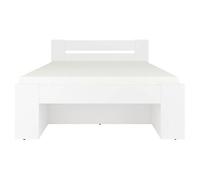 Lit simple 1 place 140 x 200 cm - - pour enfant avec des étagères de rangement et 3 Tiroirs colrois Blanc - Longueur 204,5 x Largeur 145,5 x Hauteur
