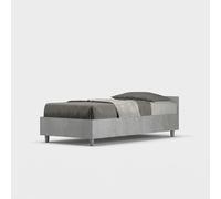 Lit simple 80x190 cm moderne sans sommier gris ciment Nuamo