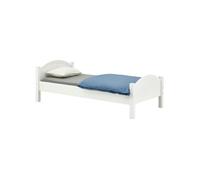 Lit simple idimex 90x200 en bois massif tete de lit tiroir - sans sommier blanc Blanc G