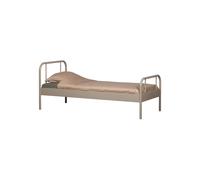 Lit simple 90x200cm métal sable Mata