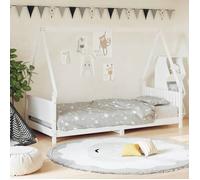 Lit simple Adolescent - VIDAXL - SALE 2025 - Bois de pin massif - 90x200 cm - Blanc