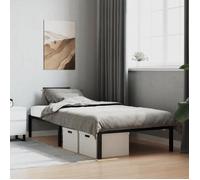 Lit simple Adulte Cadre de lit métal - SOLOMON - noir 107x203 cm JILL'S 69447