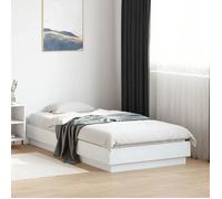 Lit simple Adulte Cadre de lit - SOLOMON - blanc 75x190 cm bois d'ingénierie JILL'S 45693