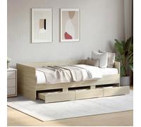 Lit simple Adulte Lit de jour avec tiroirs - SOLOMON - chêne sonoma 90x200 cm JILL'S 53242